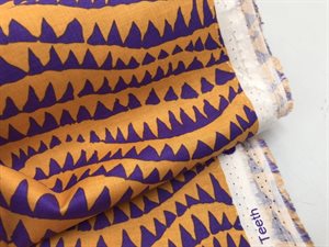 Patchwork stof - Kaffe Fassett sharks teeth, mustard med lilla